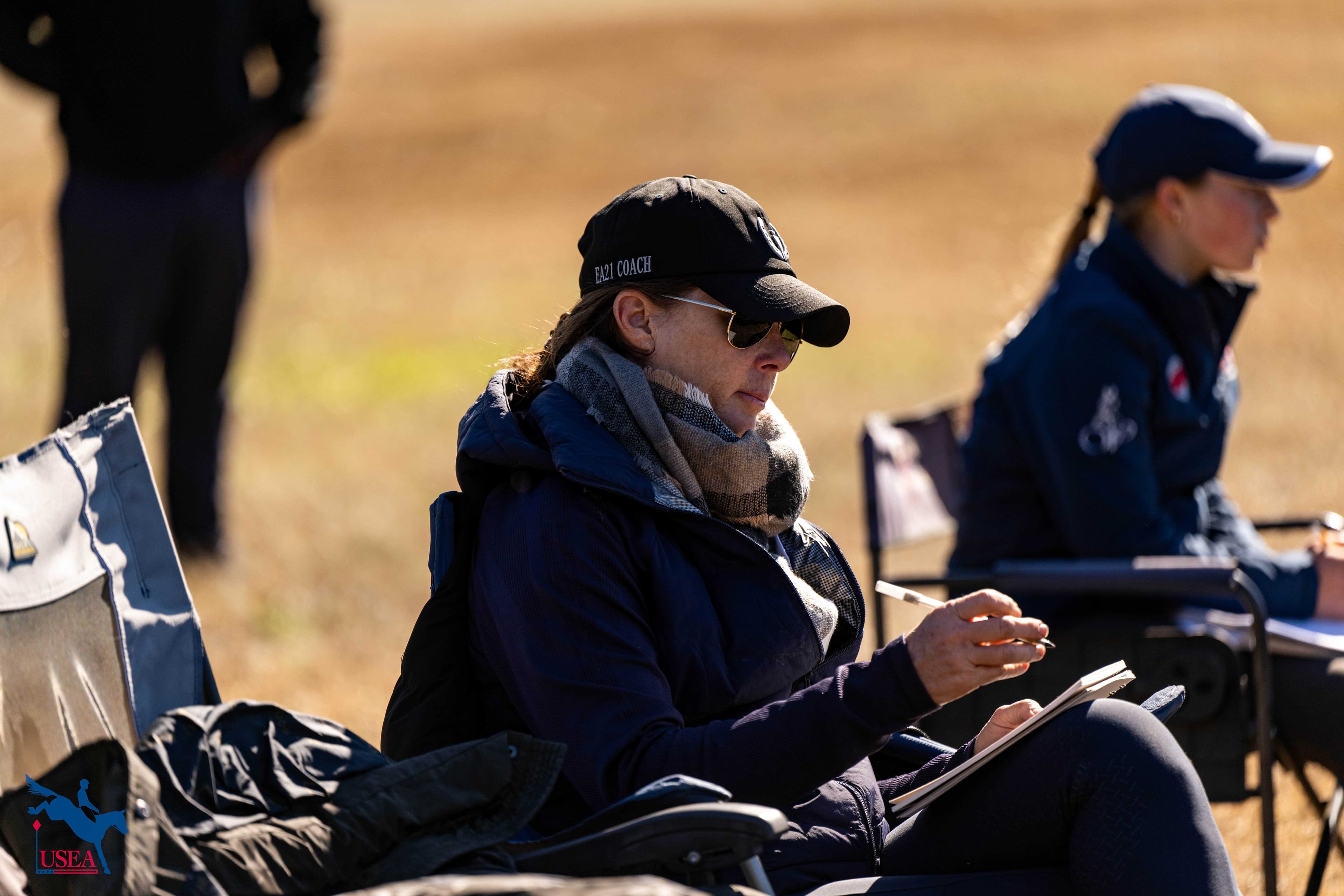 EA21 Coach Ashley Johnson took notes. USEA/Atalya Boytner photo