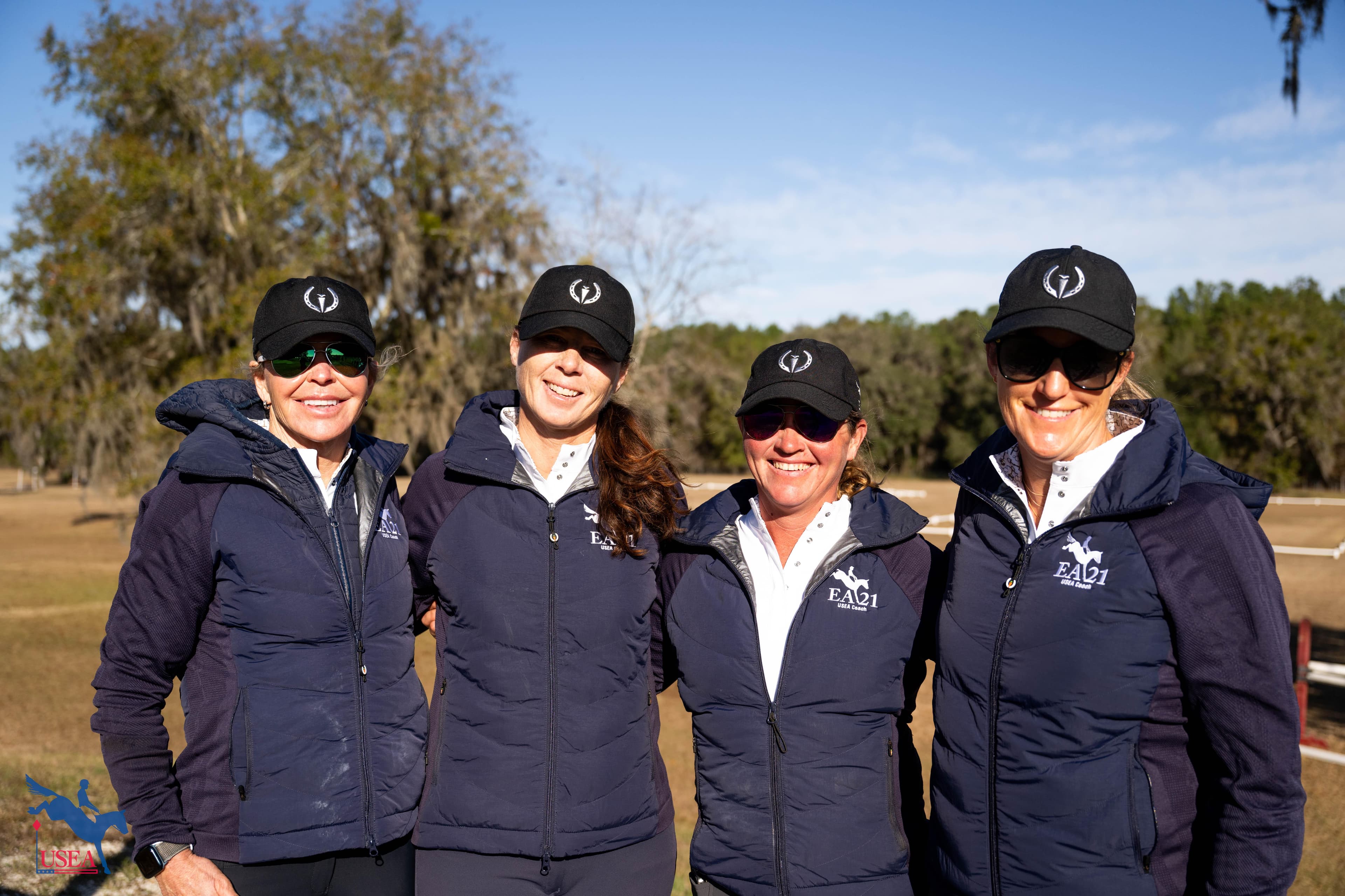 EA21 Coaches Jan Byyny, Ashley Johnson, Emily Mastervich, and Bec Braitling. USEA/Atalya Boytner photo
