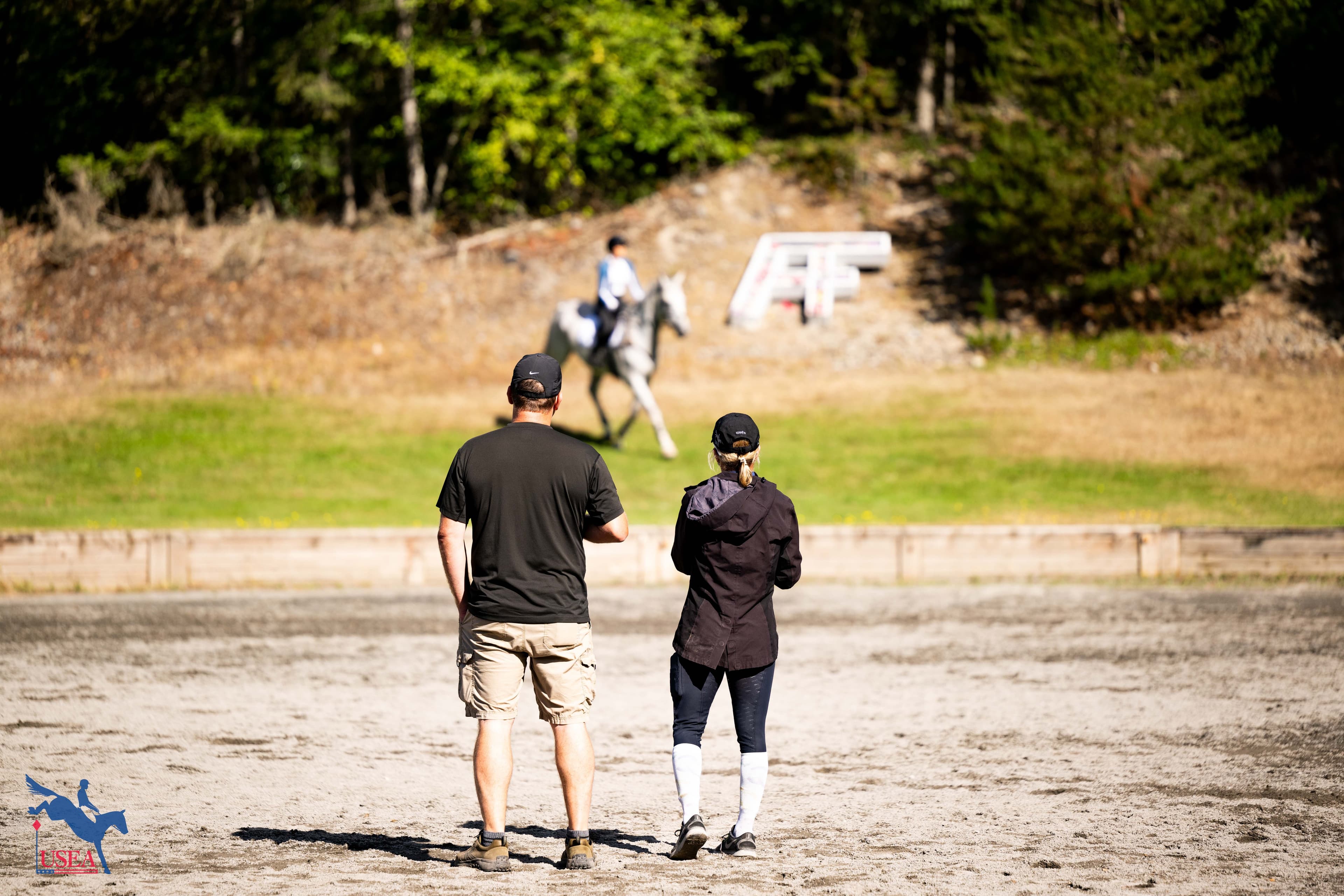 Aspen Farms owener Jonathan Elliott (left) with coach Jan Byyny (right). USEA/Atalya Boytner photo