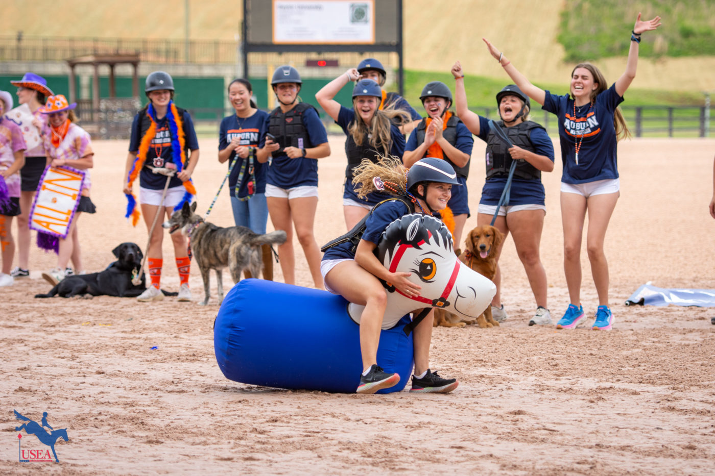 Auburn played it safe during the Bouncy Pony Relay Race Championship with their helmets and safety vests. USEA/Shelby Allen photo