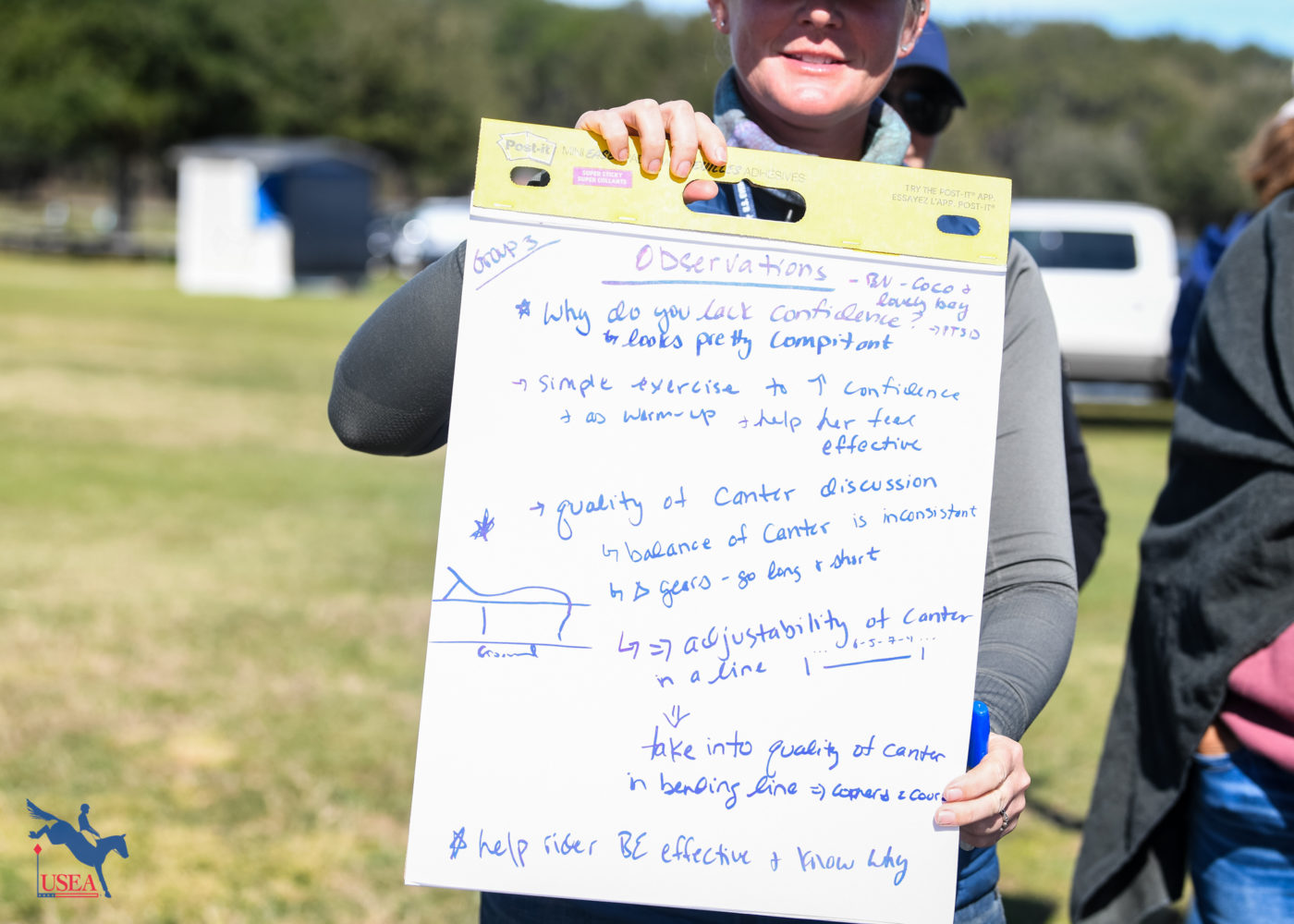 Groups wrote down their lesson plans after each demo rider. USEA/Lindsay Berreth photo