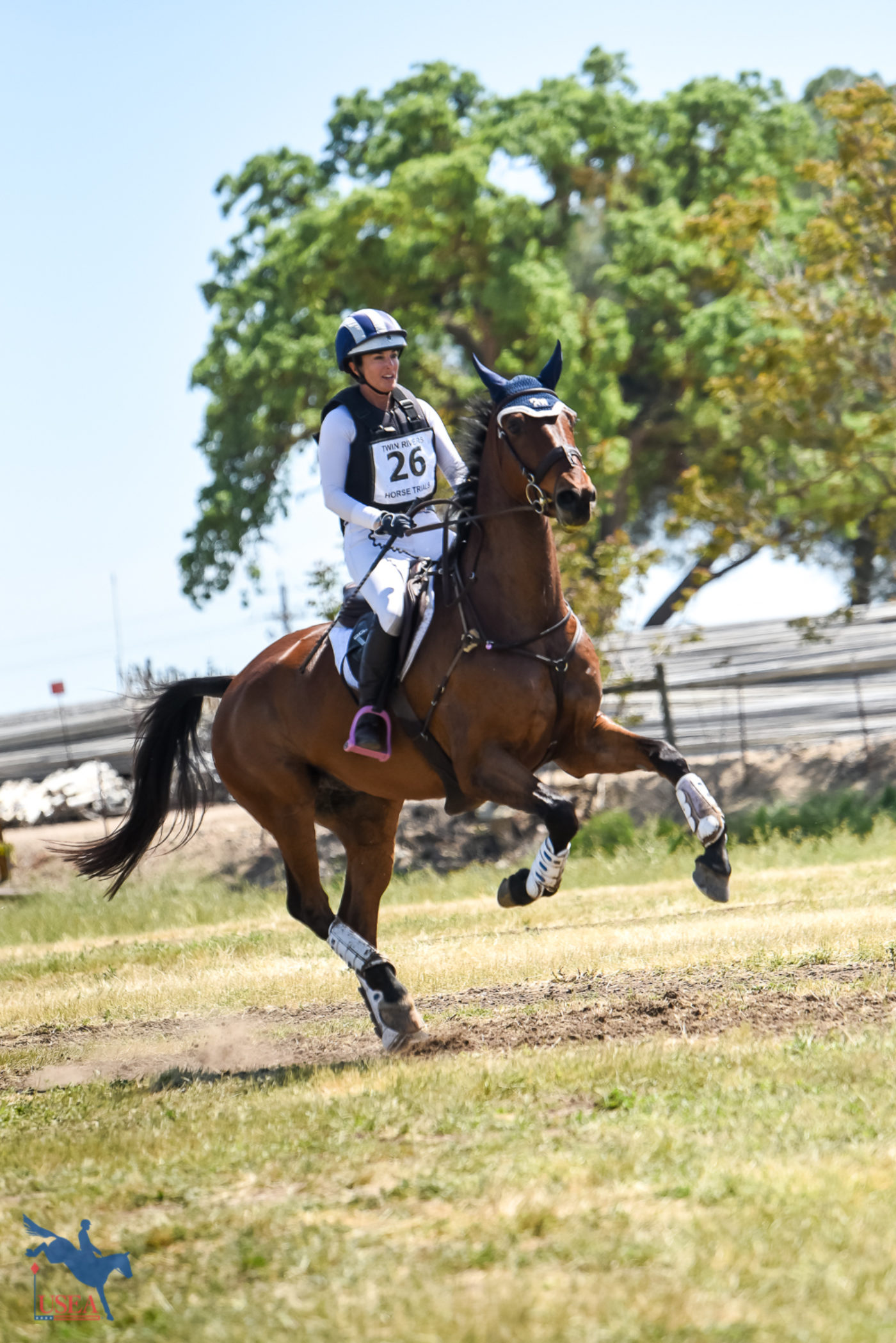 Erin Kellerhouse and Woodford Reserve flying across the country. USEA/Jessica Duffy Photo.