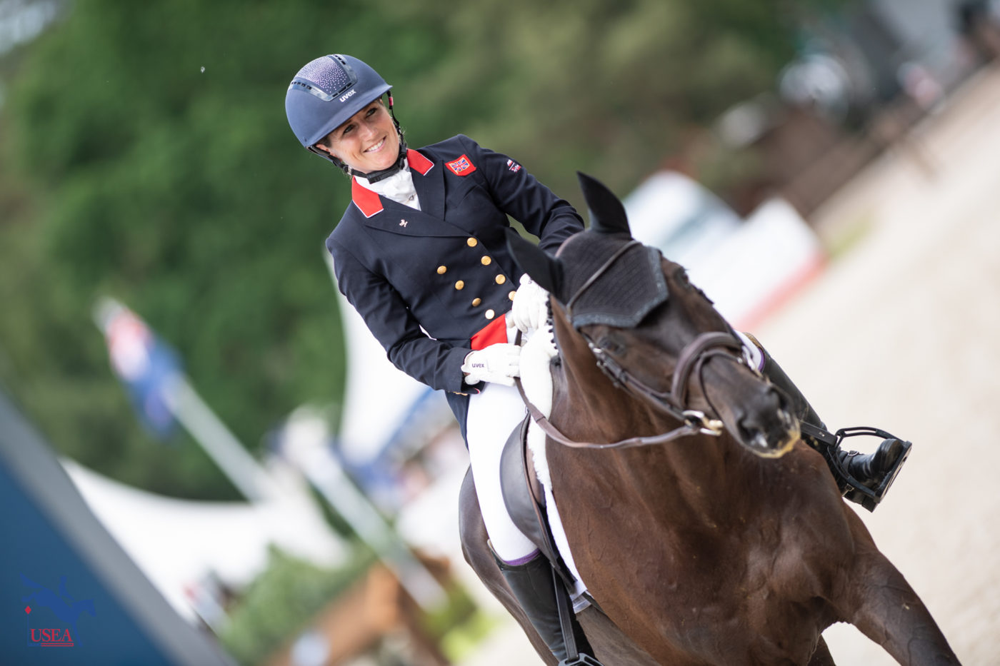 Laura Collett was all smiles after her test with Dacapo. USEA/Lindsay Berreth photo