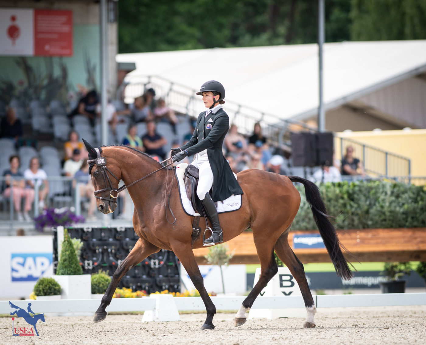 New Zealand's Muzi Pottinger and Just Kidding are in fifth place. USEA/Lindsay Berreth photo