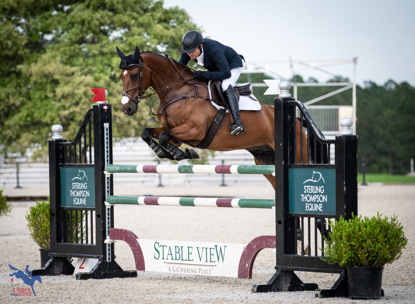 Phillip Dutton and Z had one rail to sit tied for eighth. USEA/Lindsay Berreth photo