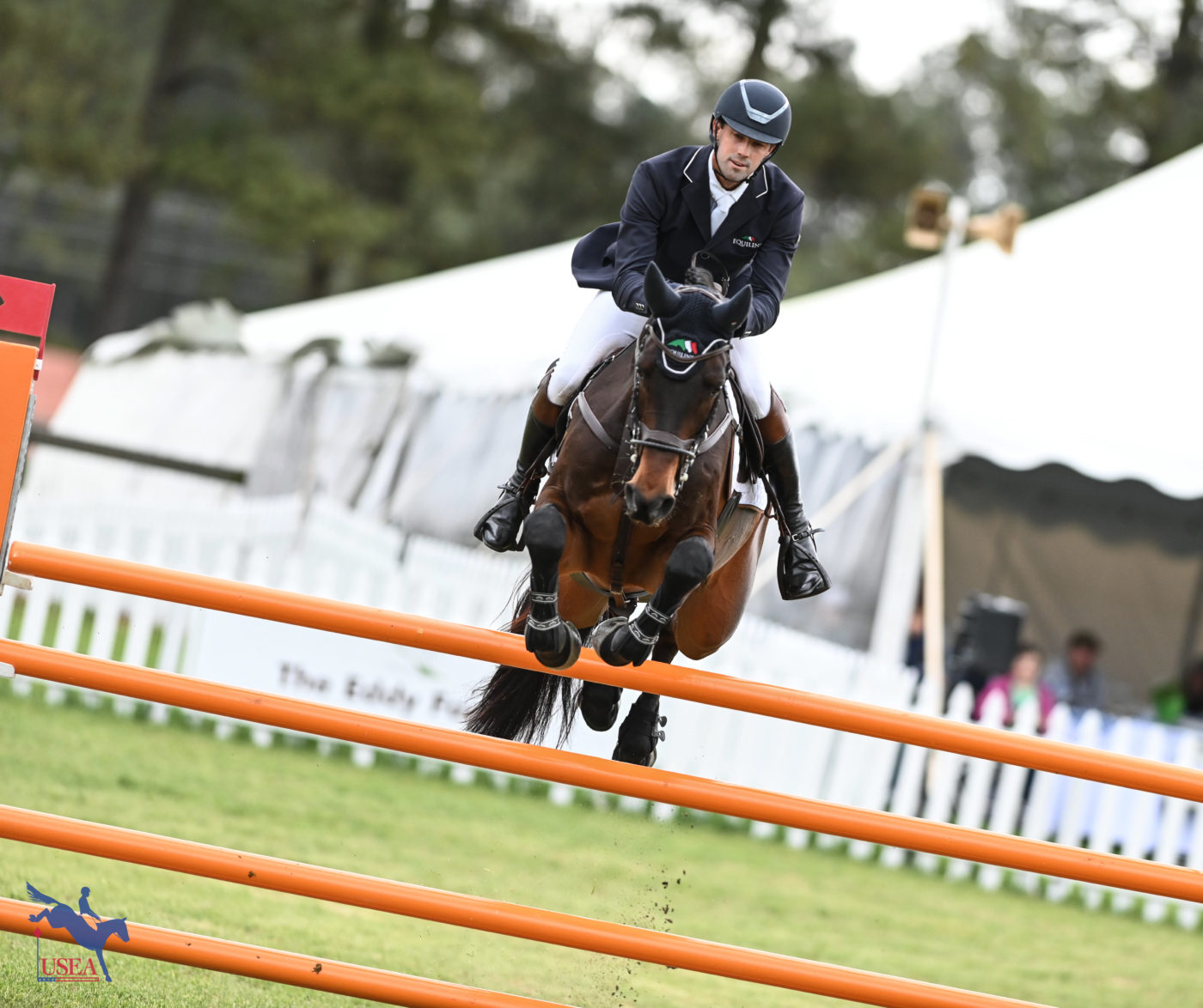 The day's leaders, Will Coleman and Chin Tonic HS, sit poised to earn Coleman his third consecutive CCI4*-S win at Carolina. USEA/Lindsay Berreth photo