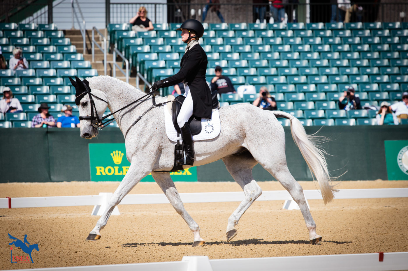 Ashlynn Meuchel and Emporium hold onto the 7th place spot going into dressage day two. USEA/ Meagan DeLisle photo.