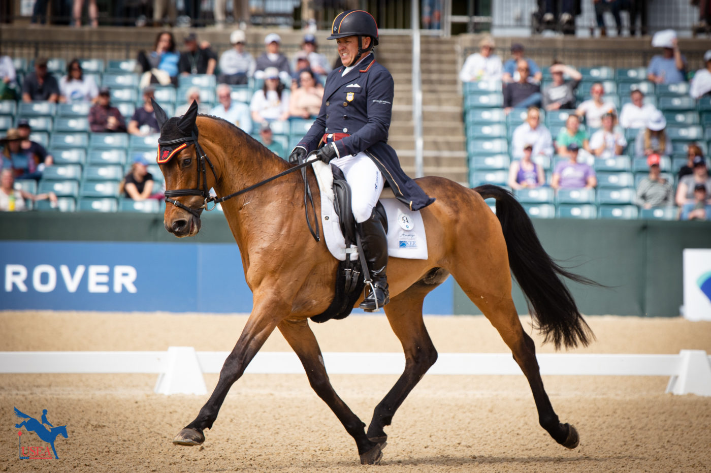 U.S. Buck Davidson sits in third after dressage with Carlevo. USEA/Meagan DeLisle photo