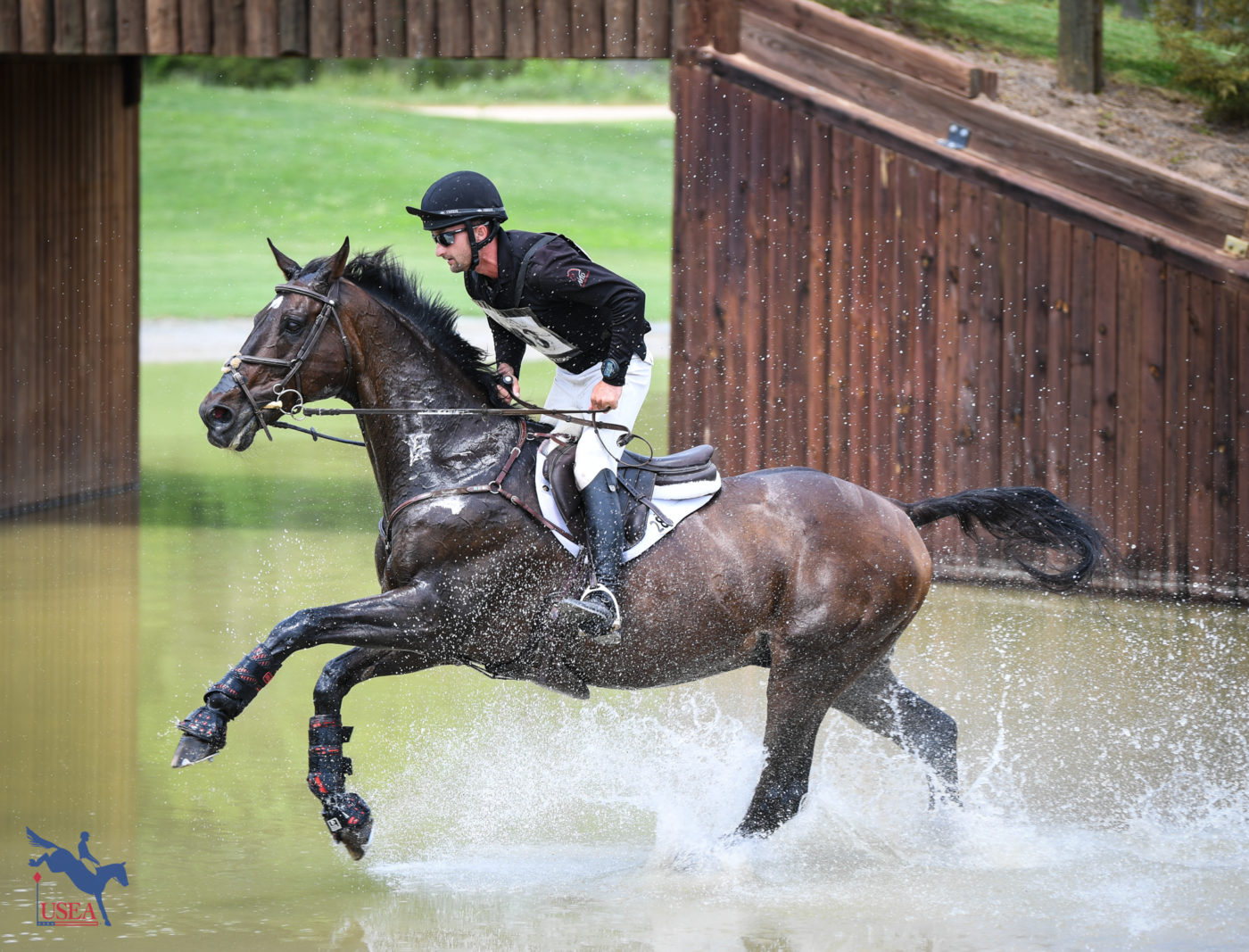 Waylon Roberts and Deal With It powered through the water in the CCI3*-S. USEA/Lindsay Berreth photo