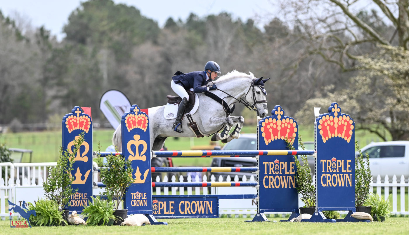 Liz Halliday-Sharp and Cooley Quicksilver dropped a few spots to ninth following show jumping. USEA/Lindsay Berreth photo