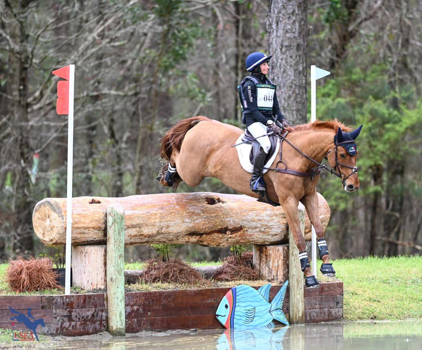 Jennie Saville and her five-star partner FE Lifestyle jumped into the CCI3*-S drop. USEA/Lindsay Berreth photo