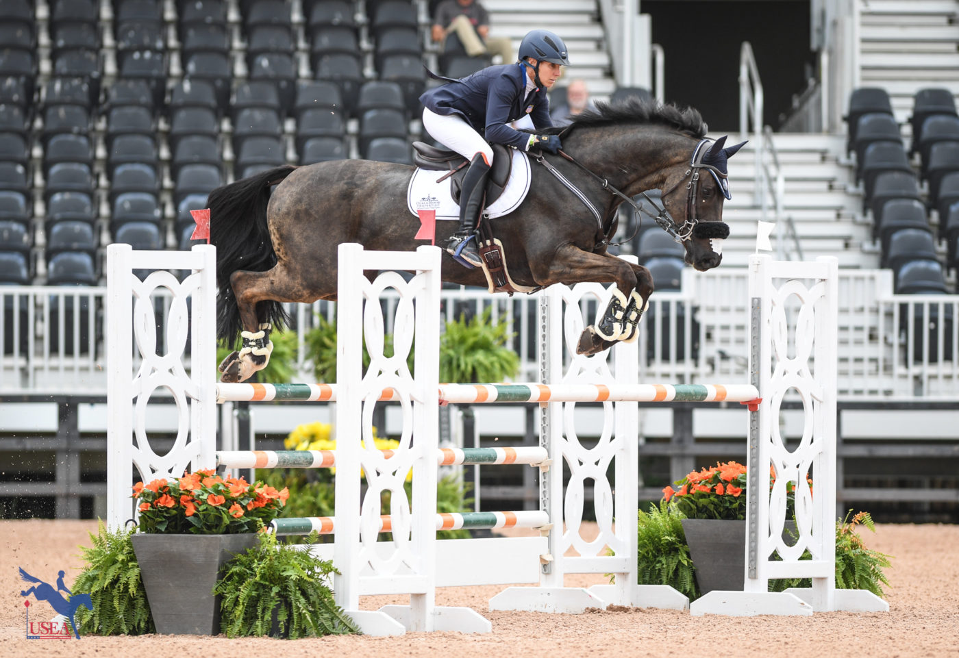 Liz Halliday-Sharp and Cooley Moonshine are in a tie for third in the CCI4*-S. USEA/Lindsay Berreth photo